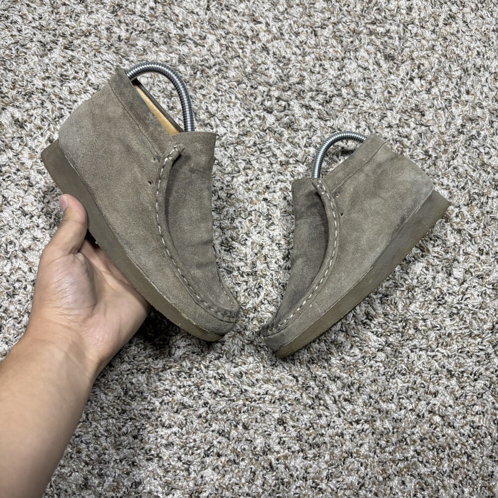 Clarks Wallabee Maple Brown Suede Leather Moccasin Boots Youth 2.5W Women 4